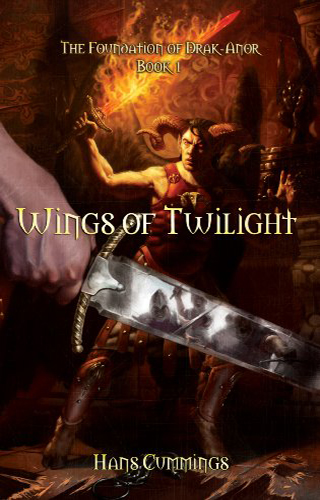 The cover of Wings of Twilight, part of The Foundation of Drak Anor series in the Hans Cummings Fantasy and Science Fiction Bookstore.